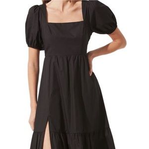 ASTR The Label Poplin Tiered Midi Dress Extra Small